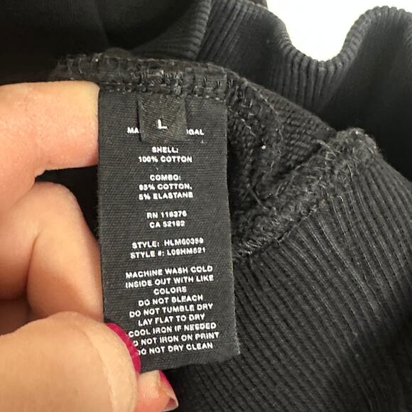 HELMUT LANG Core Logo Spellout Hoodie Black Sz Large {J9} - Picture 6 of 6